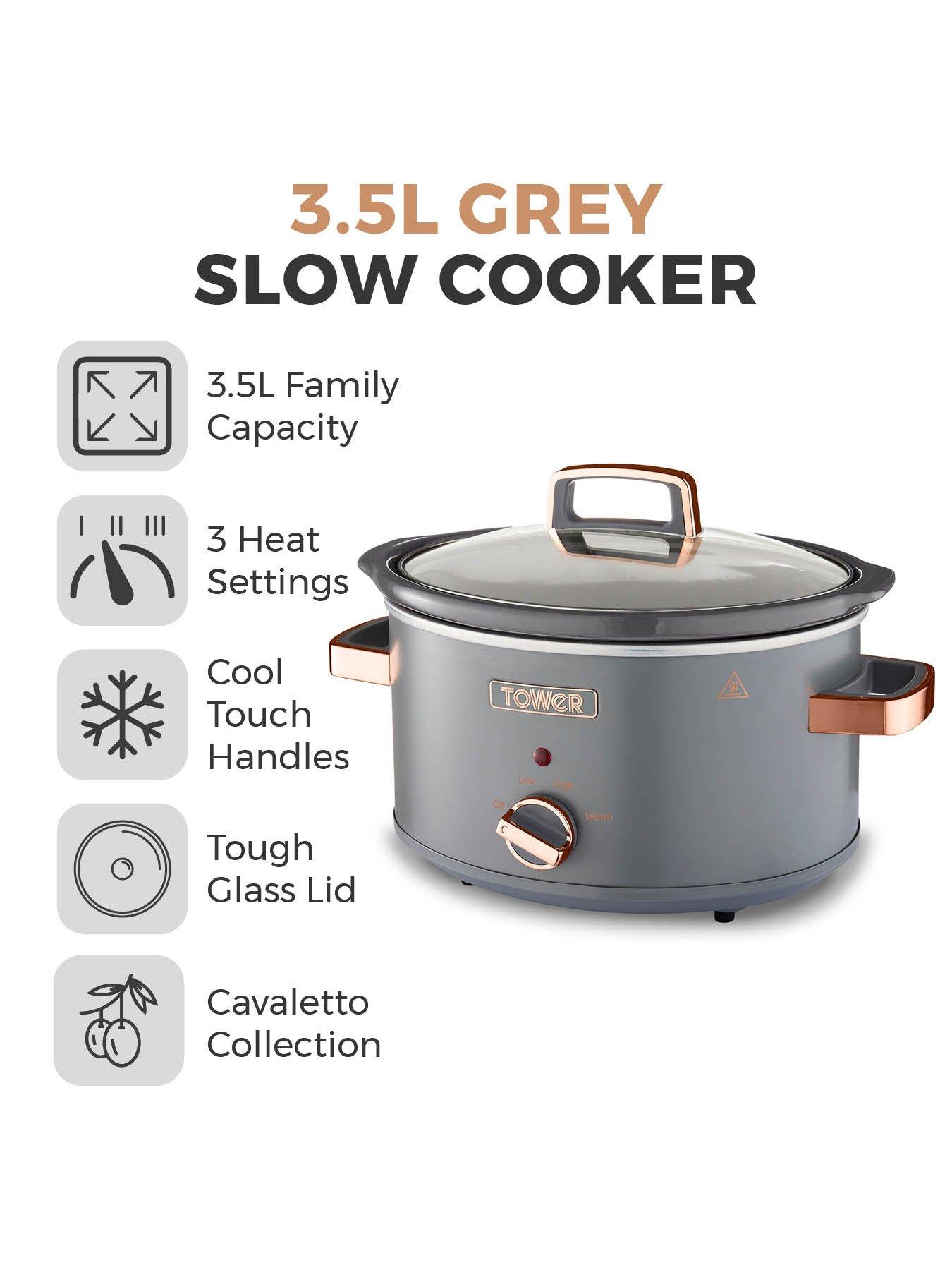 Tower Cavaletto Slow Cooker 3.5L Grey