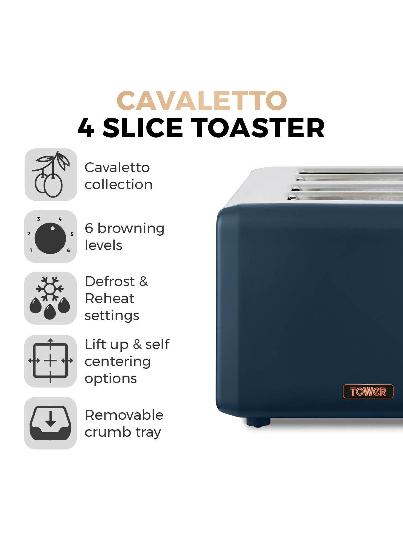Image 2 of 6 of Tower Cavaletto 4-Slice Toaster&nbsp;- Midnight Blue