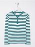  image of fatface-girls-rib-henley-neck-tshirt-teal