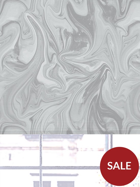 stillFront image of grey-marble-printed-blackout-roller-blind