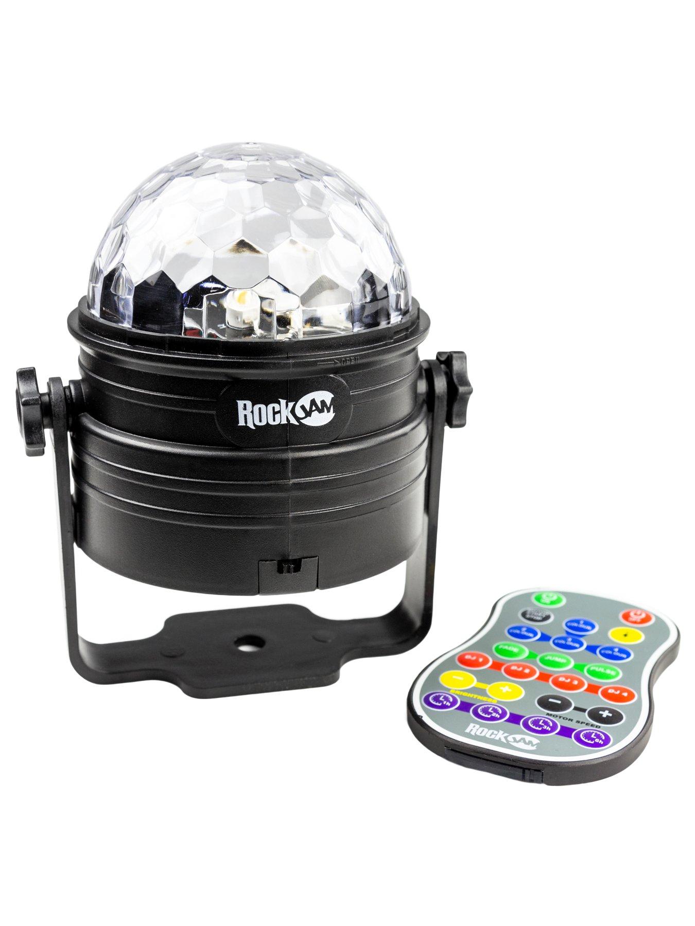  image of rockjam-rechargeable-wireless-party-lights-6watt-led-sound-activated-disco-ball-with-remote-control