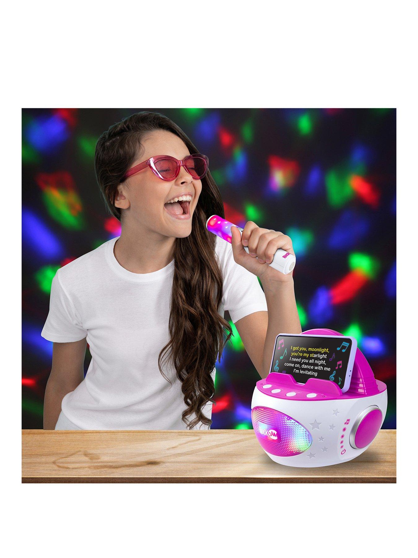 RockJam KPop Rechargeable Bluetooth Karaoke Machine with Two Wireless