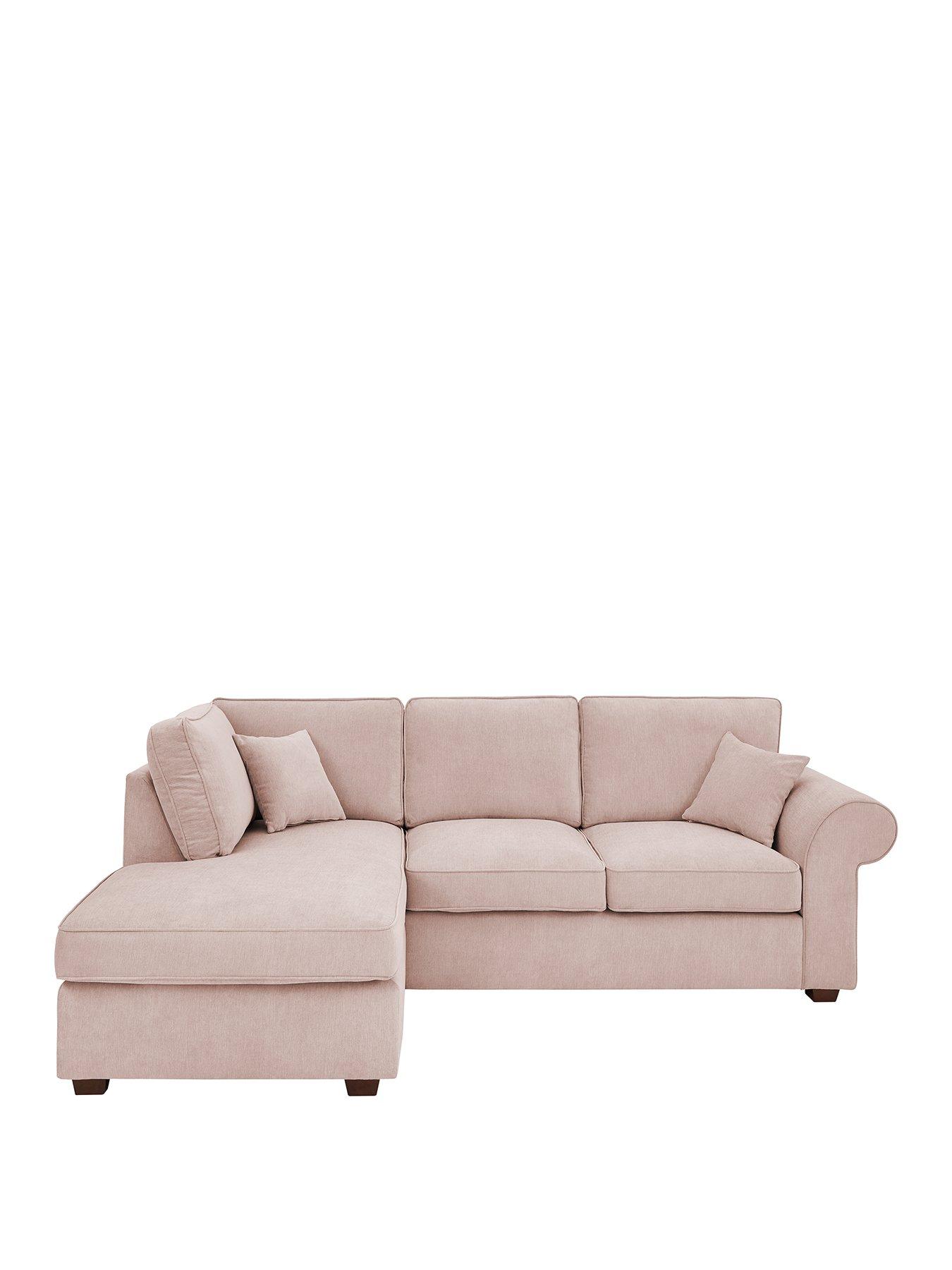 Dusky pink 2024 corner sofa