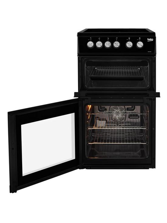 stillFront image of beko-kdvc563ak-double-oven-electric-cooker-black