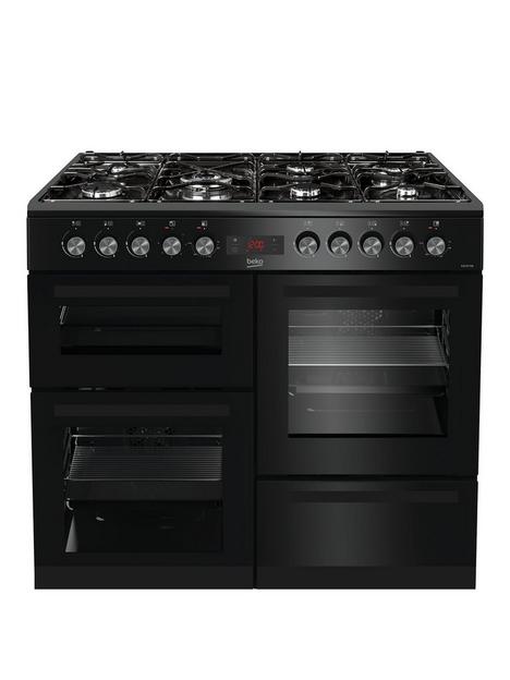 beko-kdvf100k-100cm-widenbspdual-fuelnbspdouble-oven-range-cooker-black