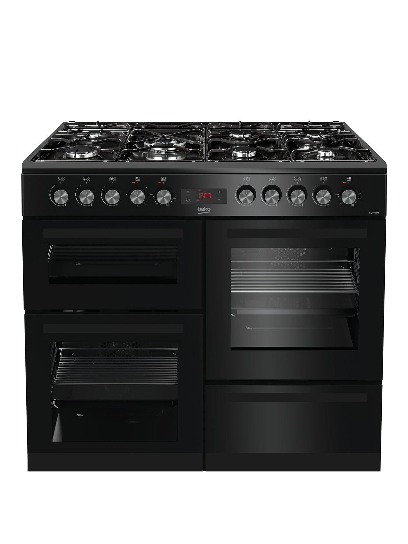 Image 1 of 7 of Beko KDVF100K 100cm Wide&nbsp;Dual Fuel&nbsp;Double Oven Range Cooker - Black