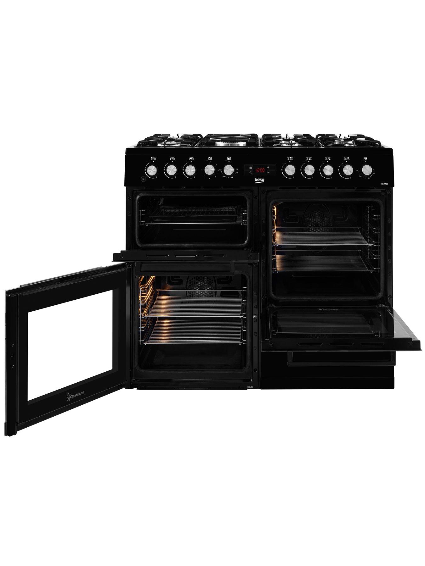 Image 2 of 7 of Beko KDVF100K 100cm Wide&nbsp;Dual Fuel&nbsp;Double Oven Range Cooker - Black