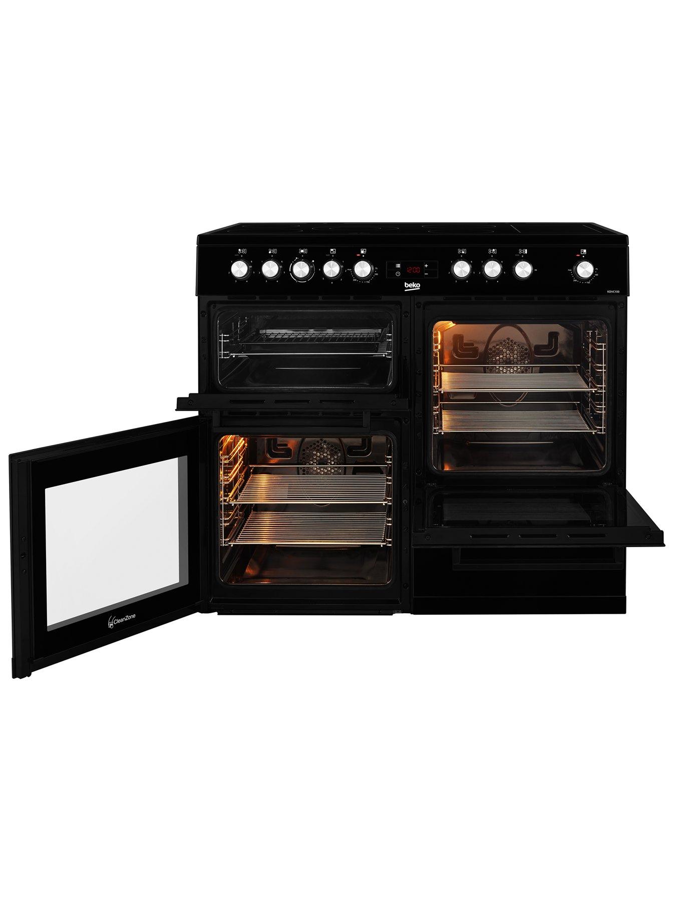 Beko KDVC100K Freestanding 100Cm Double Oven Range Cooker, Black