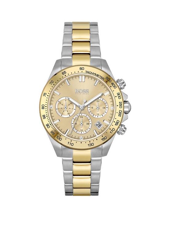 front image of boss-novia-gold-tone-chronograph-dial-stainless-steel-gold-tone-bracelet-watch