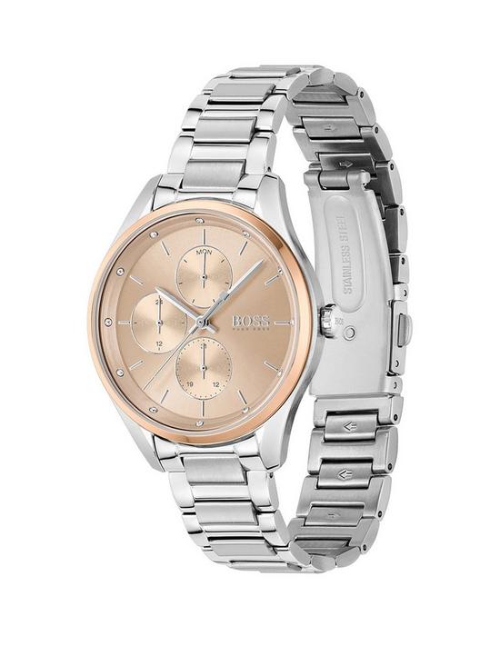 stillFront image of boss-grand-course-blush-dial-stainless-steel-bracelet-watch