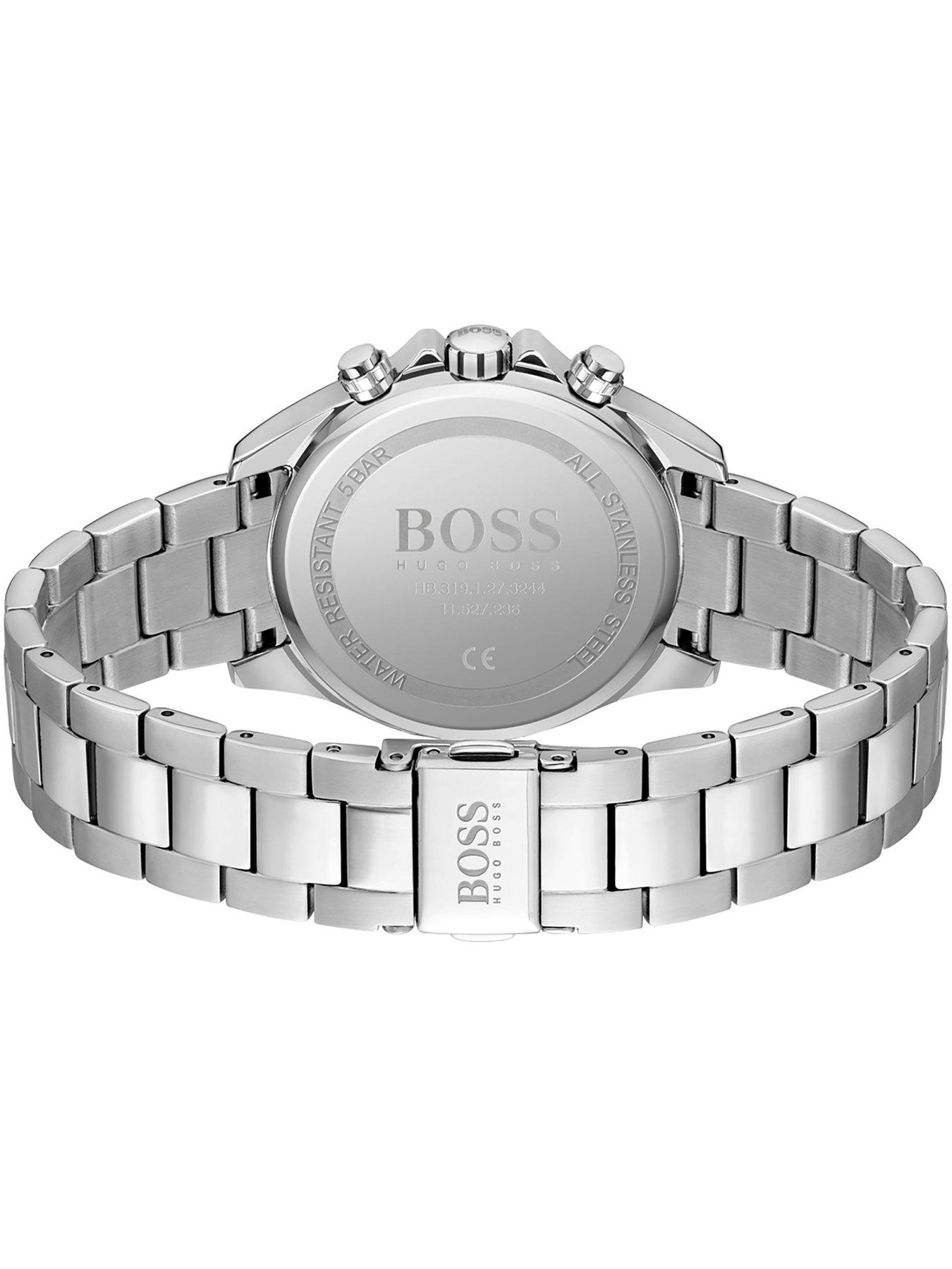  image of boss-novia-black-chronograph-dial-stainless-steel-bracelet-watch