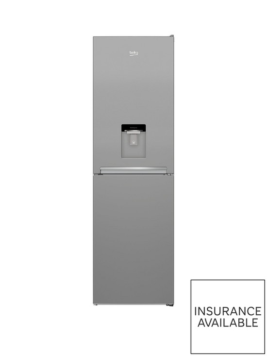 front image of beko-cfg3582ds-55cm-wide-frost-free-fridge-freezer-silver