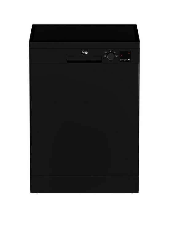 front image of beko-dvn04320b-13-place-full-size-freestanding-dishwasher-black