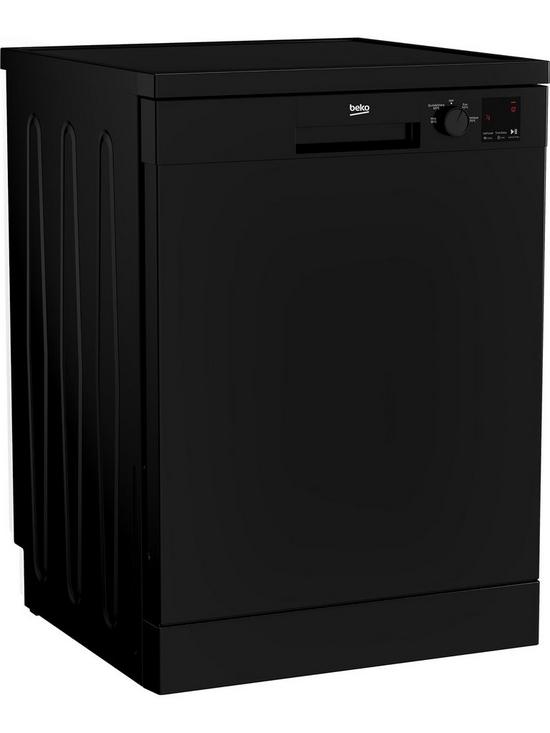 stillFront image of beko-dvn04320b-13-place-full-size-freestanding-dishwasher-black