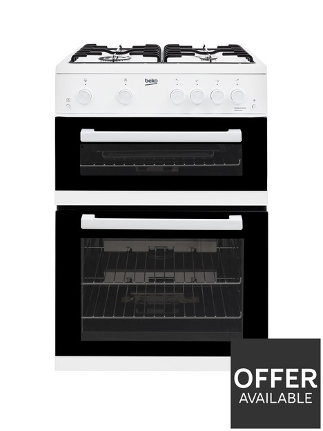 beko-kdg611w-60cm-widenbspdouble-oven-gas-cooker-with-gas-grill-white