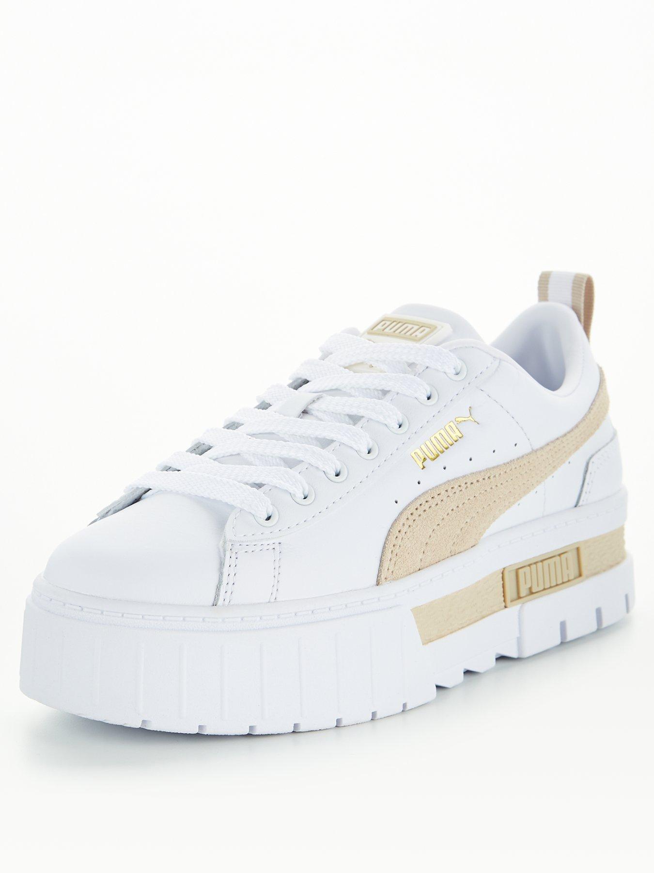 Beige puma trainers sale