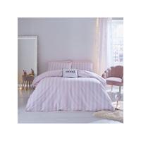 Stripe Tease Reversible Duvet Cover Set - Pink and White