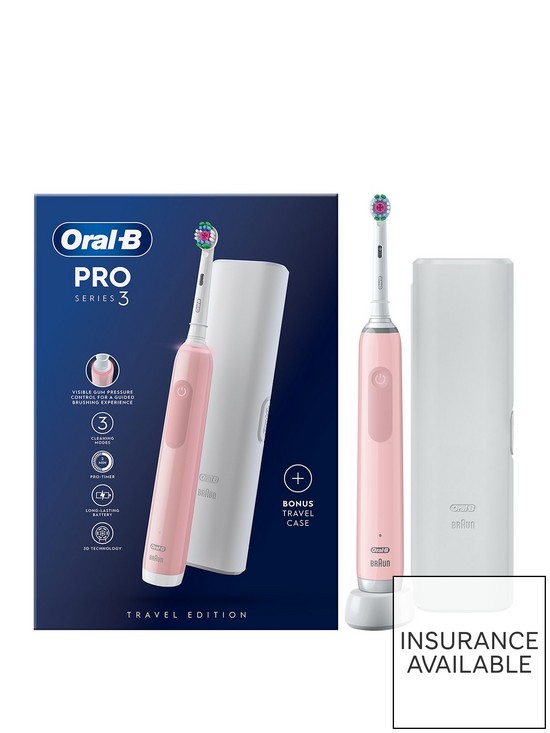 front image of oral-b-pro-3-3500-3dwhite-pink-electric-toothbrush-designed-by-braun-bonus-travel-case