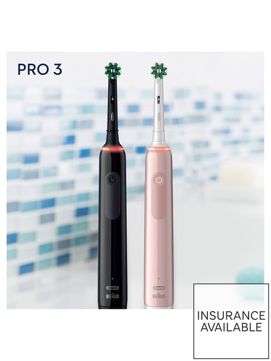 stillFront image of oral-b-pro-3-3900-cross-action-black-amp-pink-electric-toothbrushes-designed-by-braun