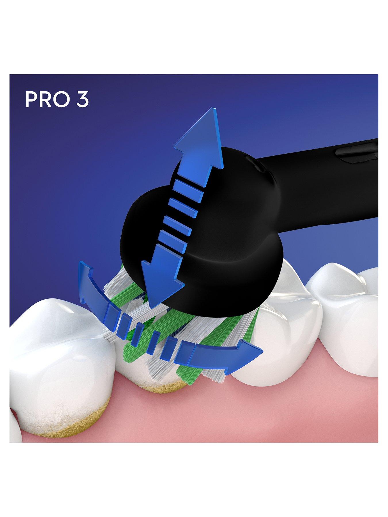 Image 4 of 5 of Oral-B Pro 3 - 3900 Cross Action - Black &amp; Pink Electric Toothbrushes Designed By Braun