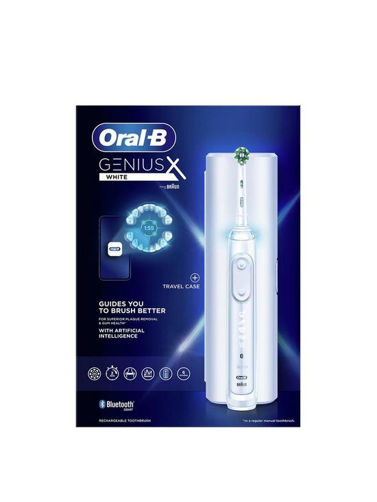 stillFront image of oral-b-genius-x-white-electric-toothbrush-designed-by-braun-travel-case