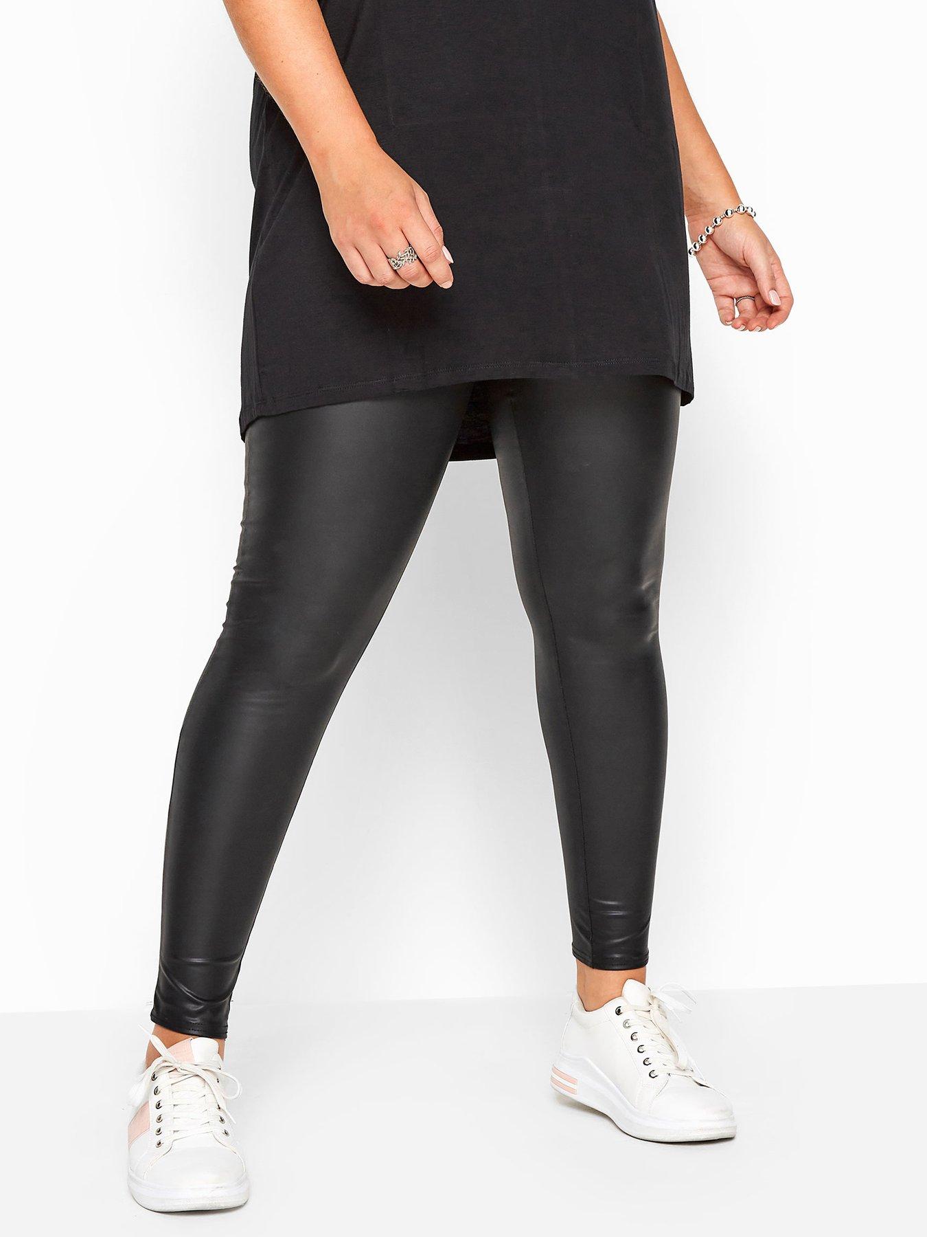 Image 1 of 2 of Yours Coated Look Legging -&nbsp;Black