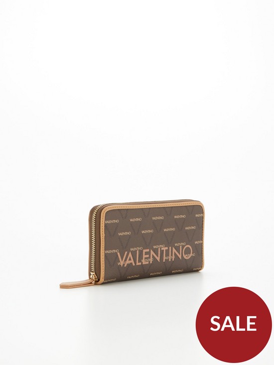 back image of valentino-bags-liuto-zip-around-wallet-brownnbsp