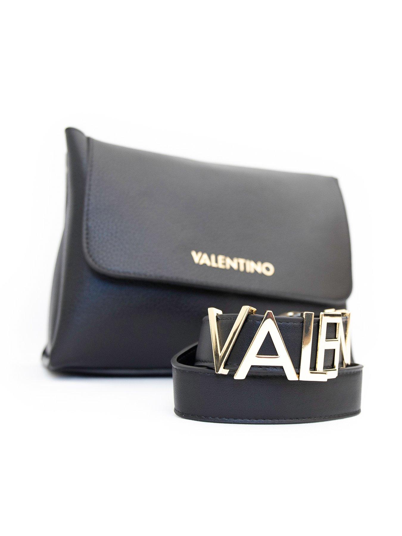 Valentino Bags Alexia shoulder bag with gold lettering in black