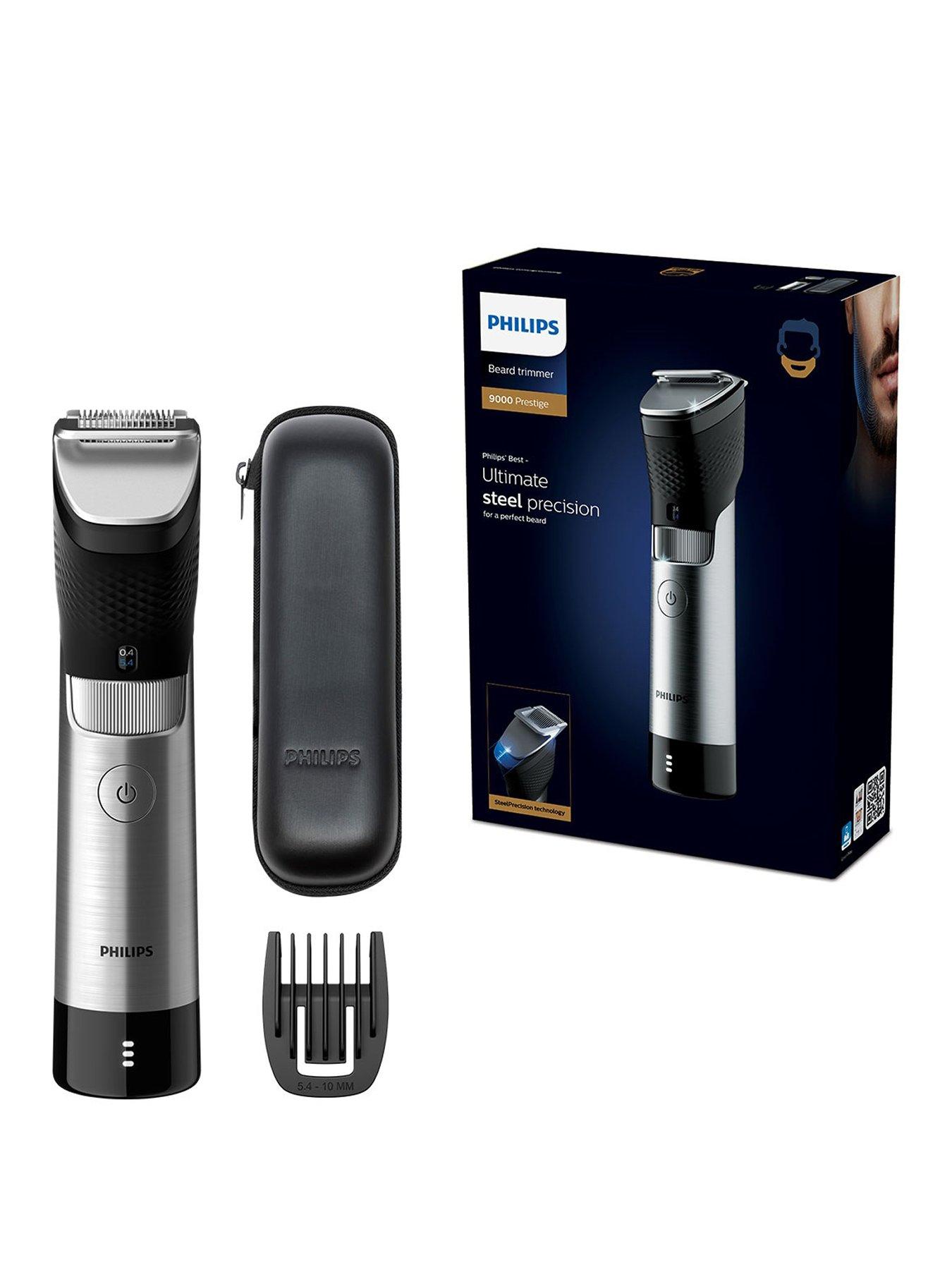 Philips Series 9000 Prestige Beard Trimmer with Steel Precision Technology and Beard Adapt Sensor, BT9810/13