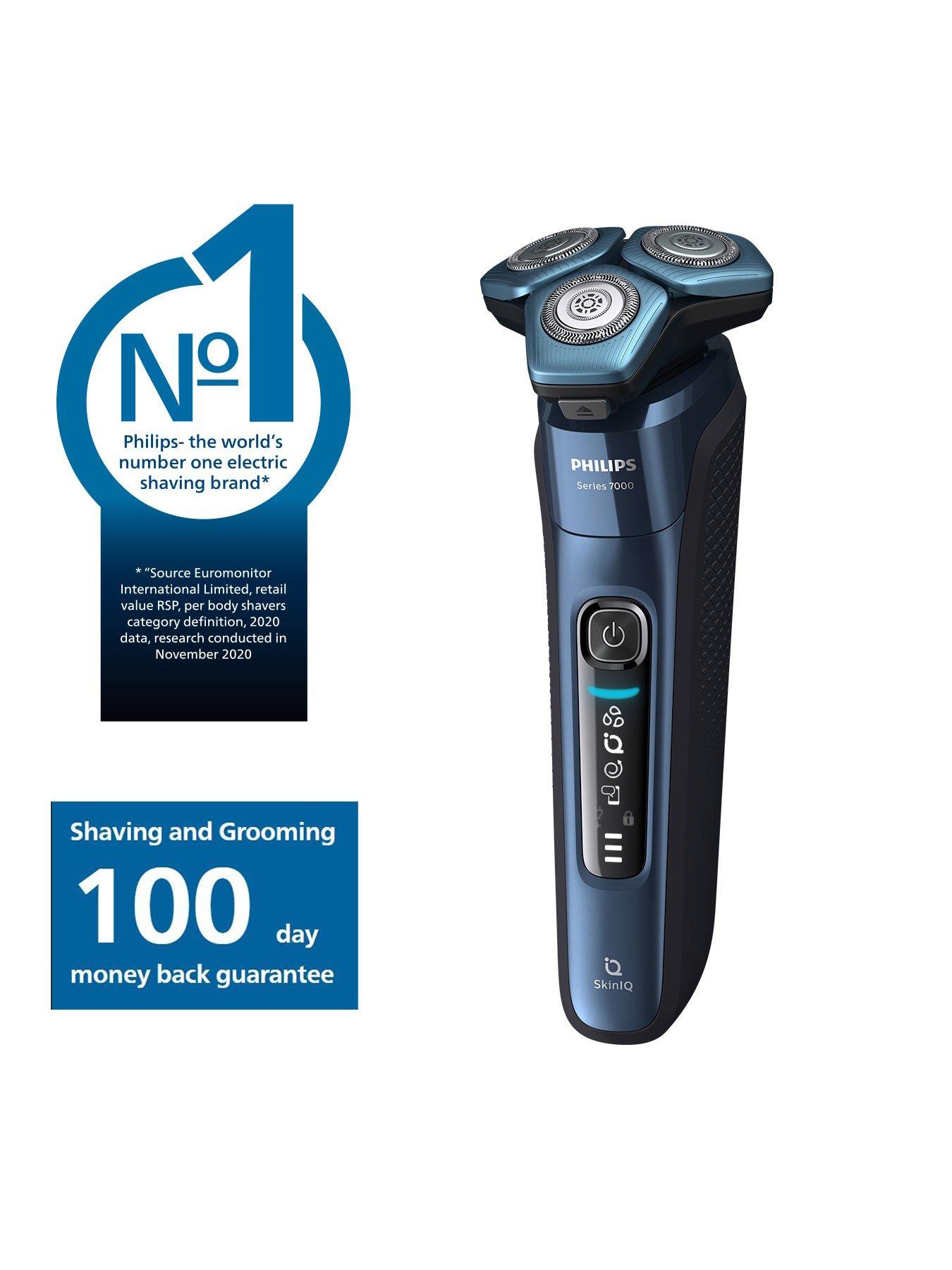 Series 7000 Wet & Dry Men's Electric Shaver with Quick Cleaning Pod &  Travel Case, Electric Blue, S7786/50