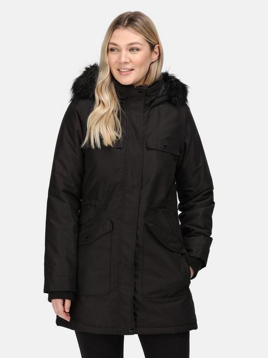 front image of regatta-samiyah-waterproof-insulated-jacket-black