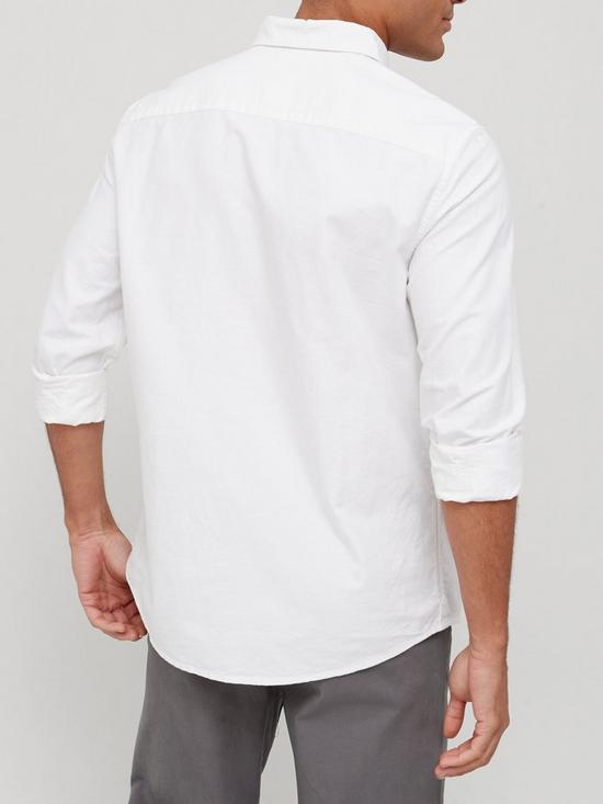 stillFront image of very-man-oxford-shirt-double-pocket-long-sleeve-ndash-white