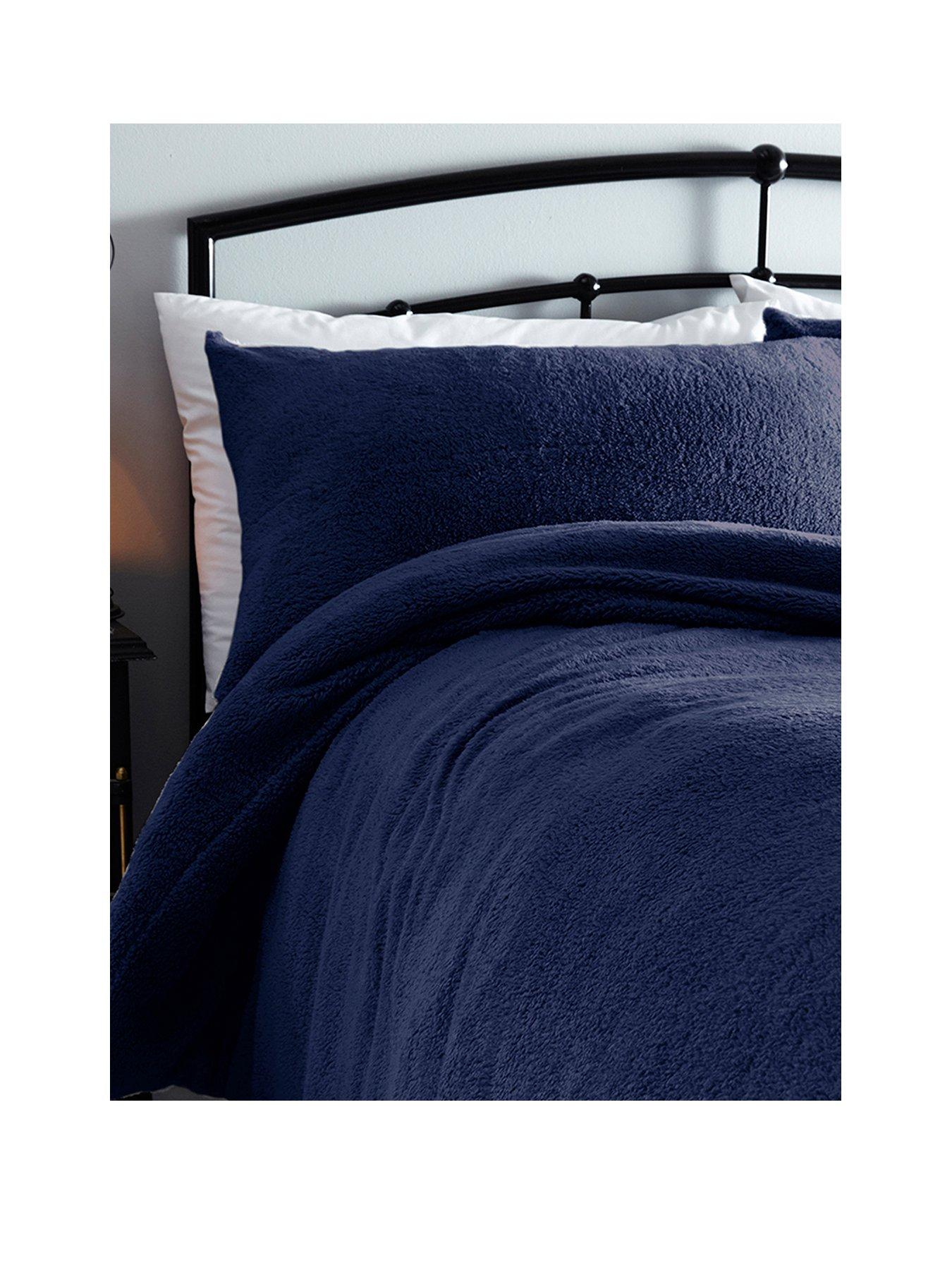 Navy teddy fleece discount bedding