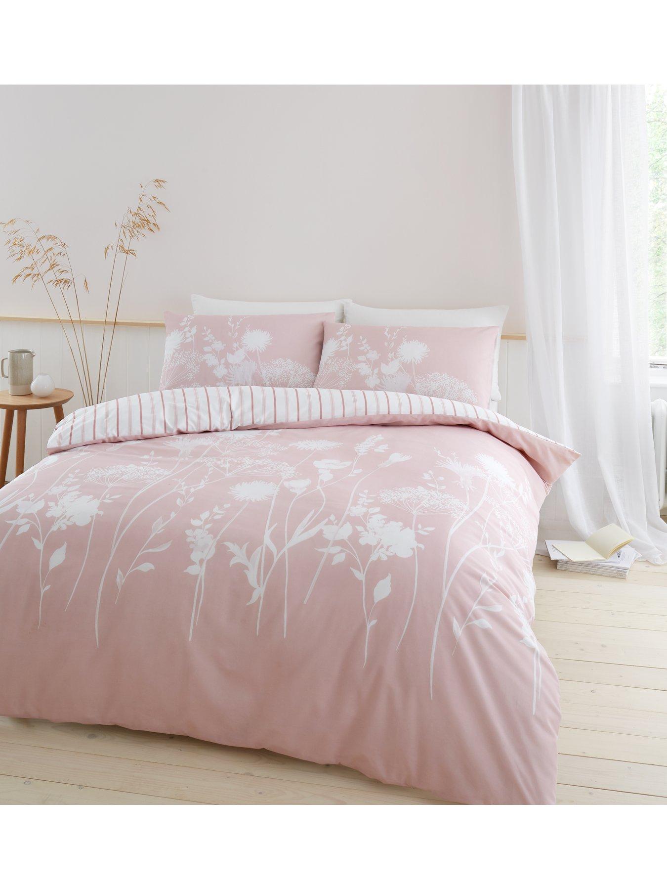 undefined Meadowsweet Floral Duvet Cover - Blush