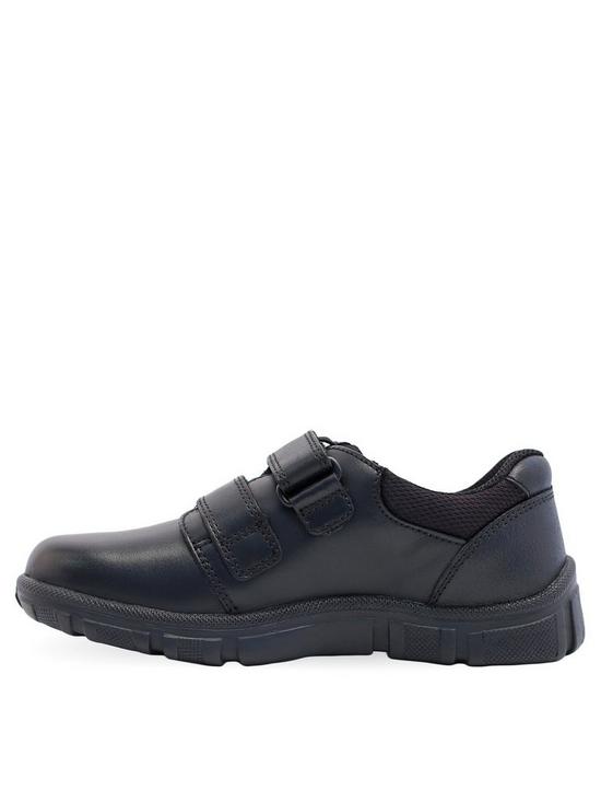 stillFront image of start-rite-originnbspsoft-leather-double-riptape-boys-school-shoes-black