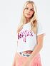  image of hype-girls-pink-sequin-script-t-shirt-white
