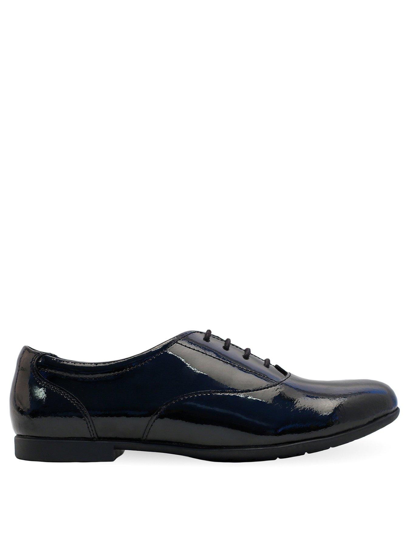  image of start-rite-girlsnbsptalentnbspleathernbsplace-up-school-shoes-black-patent