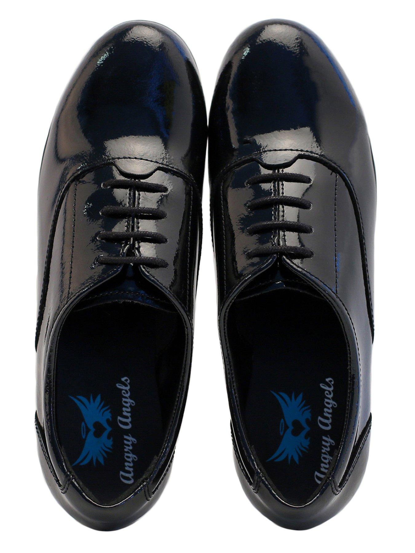  image of start-rite-girlsnbsptalentnbspleathernbsplace-up-school-shoes-black-patent