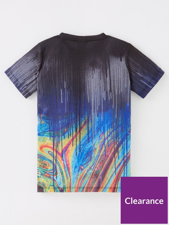 back image of hype-kids-marble-drips-t-shirt-multi