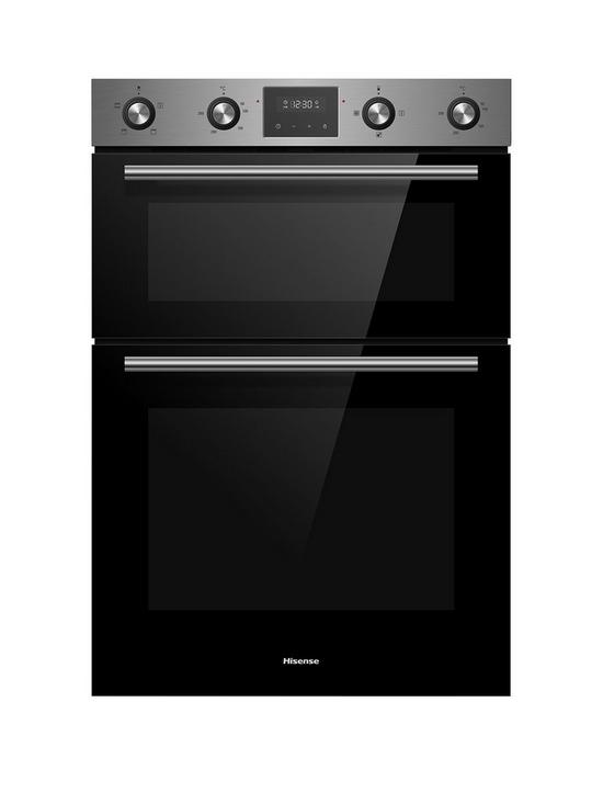 front image of hisense-bid99222cxuknbspbuilt-in-electricnbspdouble-oven-with-catalytic-linersnbsp--stainless-steel