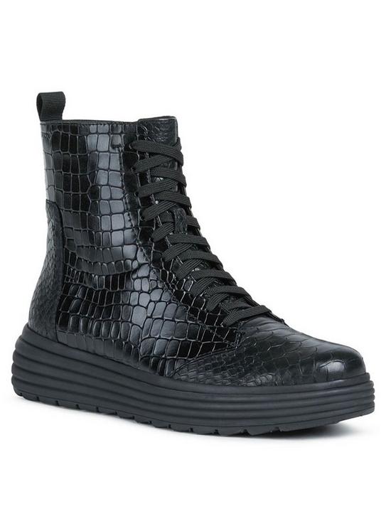 front image of geox-phaolae-lace-up-croc-ankle-boots-blacknbsp