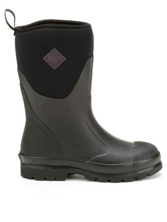 back image of muck-boots-chore-mid-wellington-boot-black