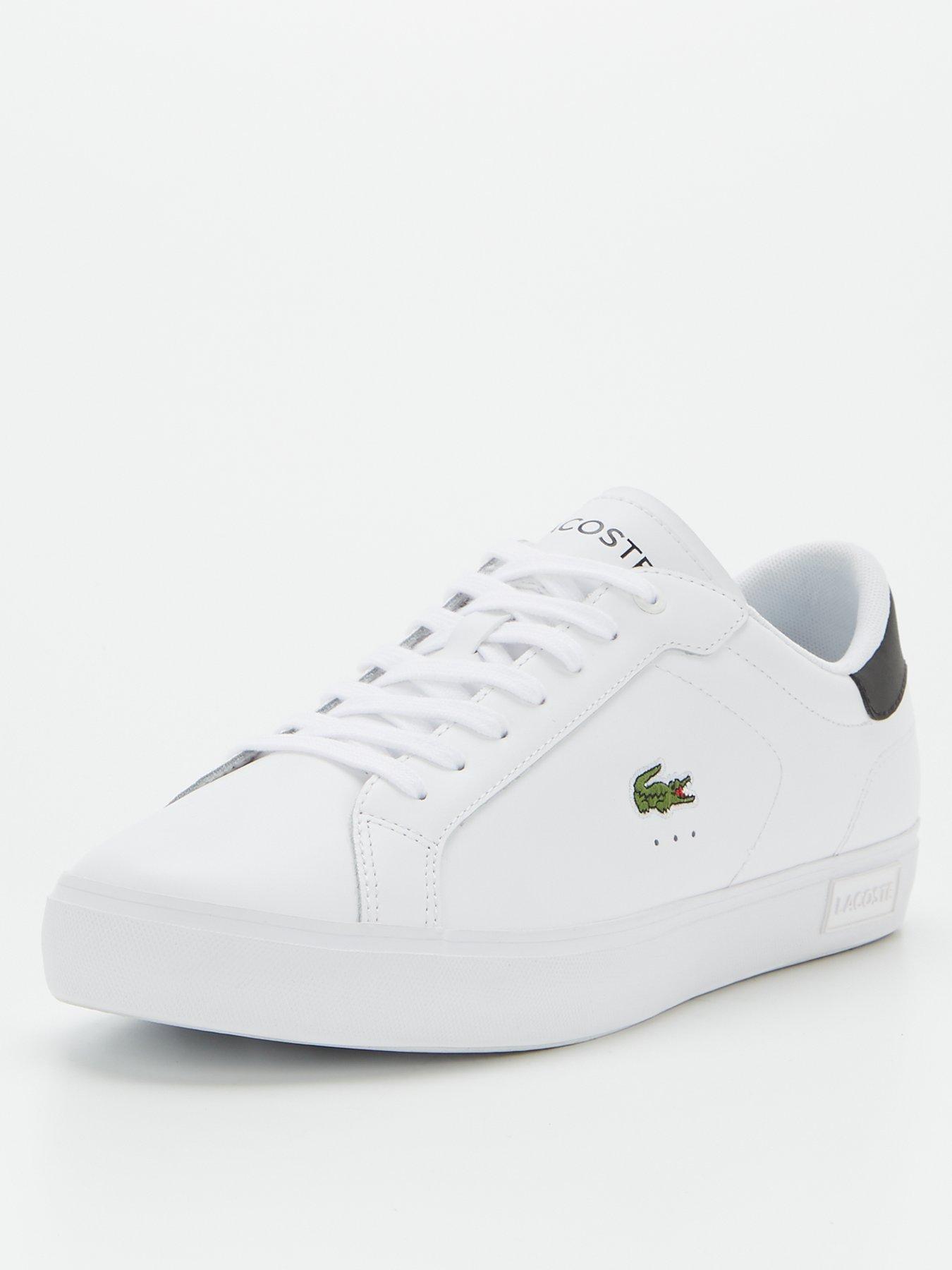 white lacoste trainers