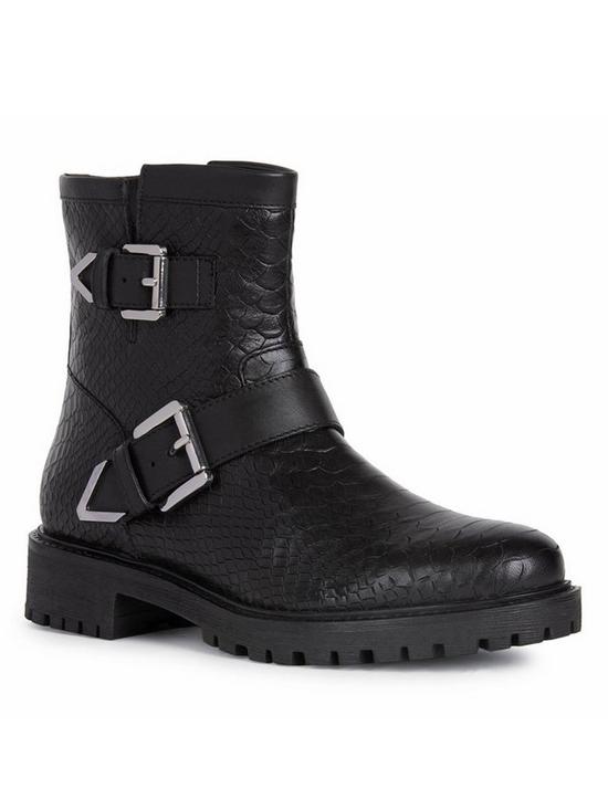 front image of geox-hoara-buckle-ankle-boots-blacknbsp