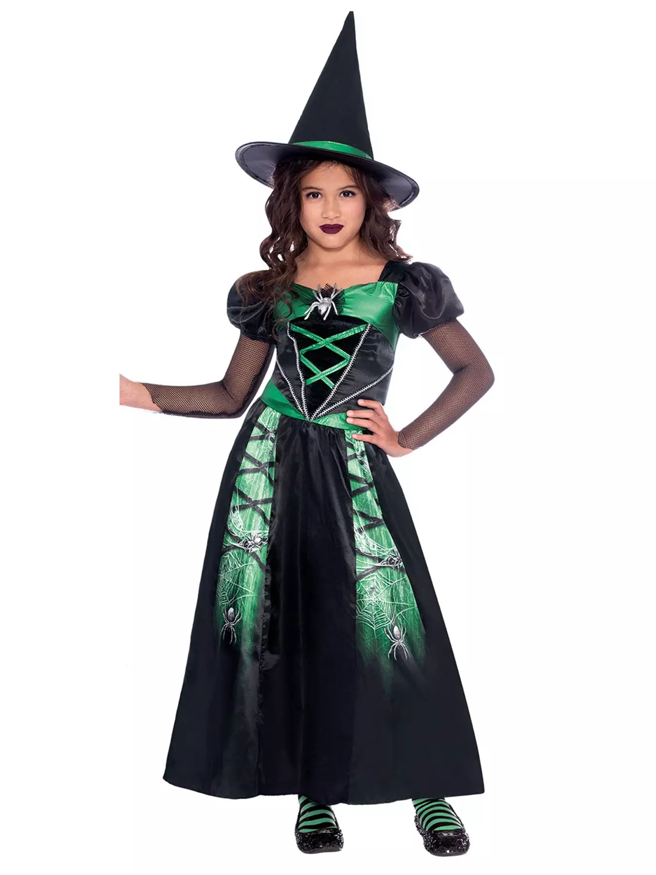 Leg Avenue Women's 3 PC Crafty Witch Costume with Bodysuit, Harness, Hat,  Multi, Large