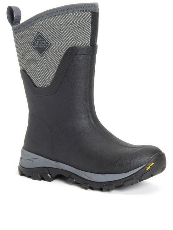 front image of muck-boots-arctic-ice-mid-agat-wellington-boots-blackgrey