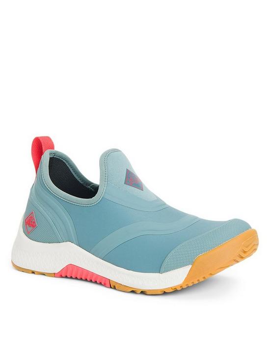 front image of muck-boots-outscape-low-trainers-blue