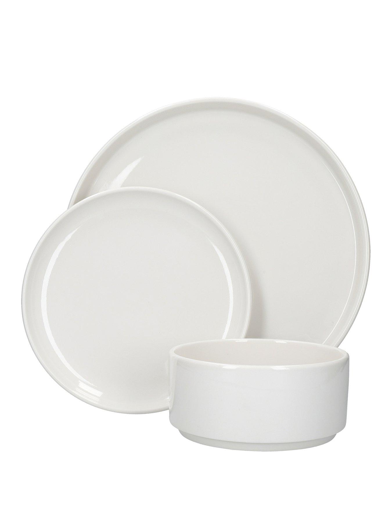 Mikasa Camberlie Porcelain 12 Piece White Dinner Set