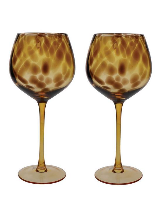 front image of barcraft-tortoise-shell-set-of-2-wine-glasses