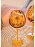  image of barcraft-tortoise-shell-set-of-2-wine-glasses